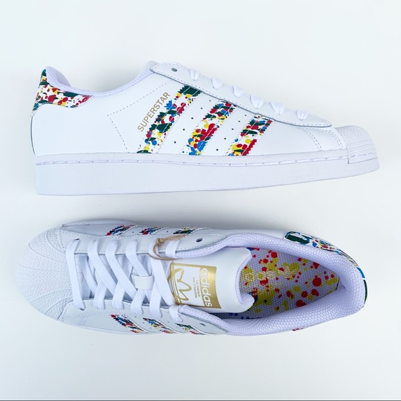 adidas SUPERSTAR SHOES Marble/Splash White/Gold - Picture 5 of 16